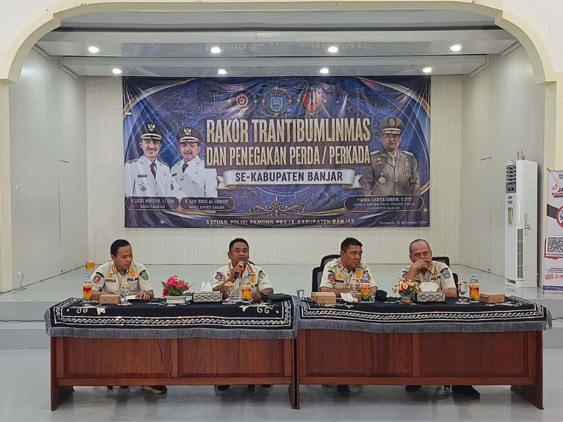 Satpol PP Banjar Gelar Rakor Trantibumlinmas dan Penegakan Perda/Perkada se-Kabupaten Banjar